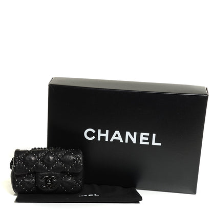 Chanel Lambskin Studded Metal Beauty Mini Flap Black 4 of 14