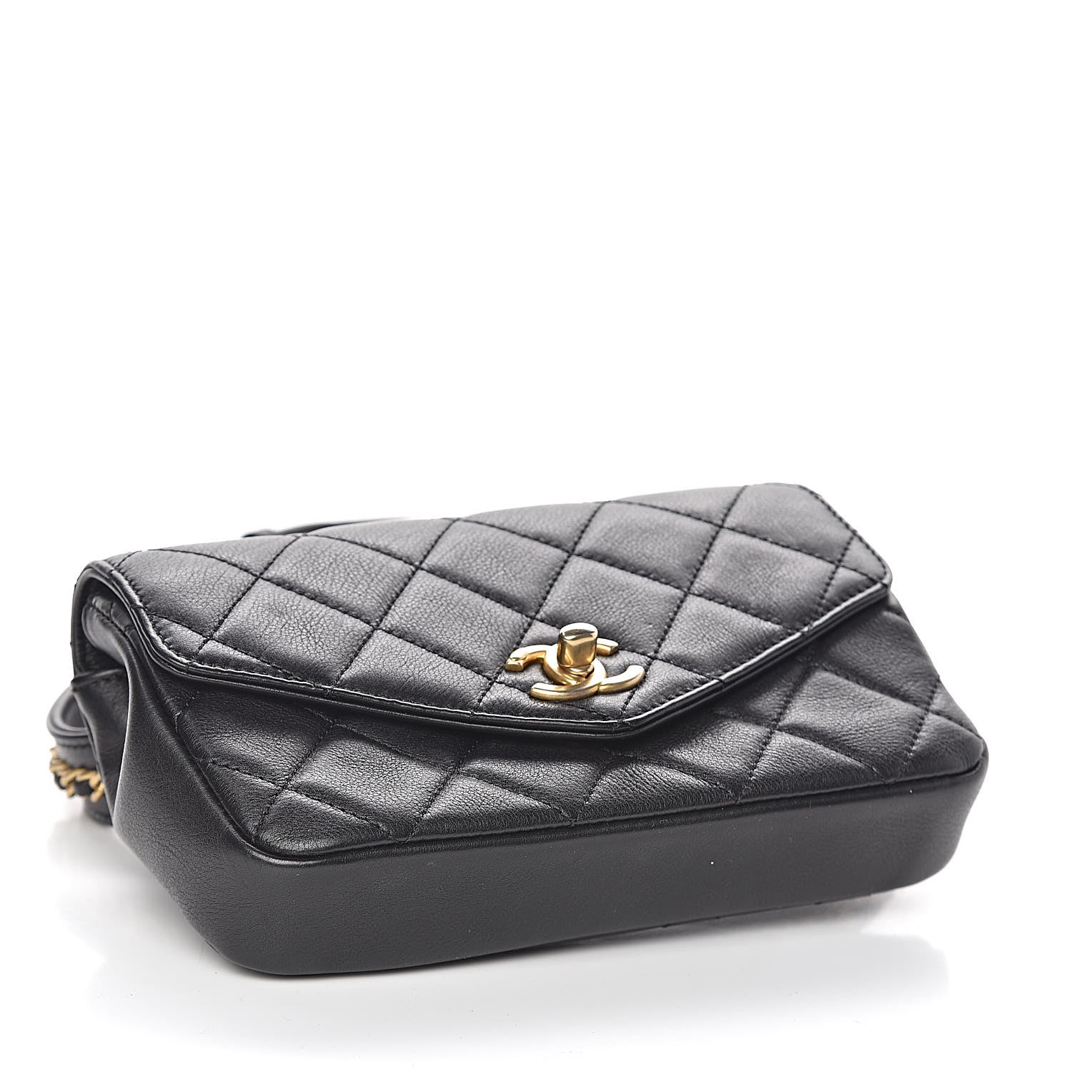 Chanel Calfskin Quilted Flap Waist Bag Black 4 of 11