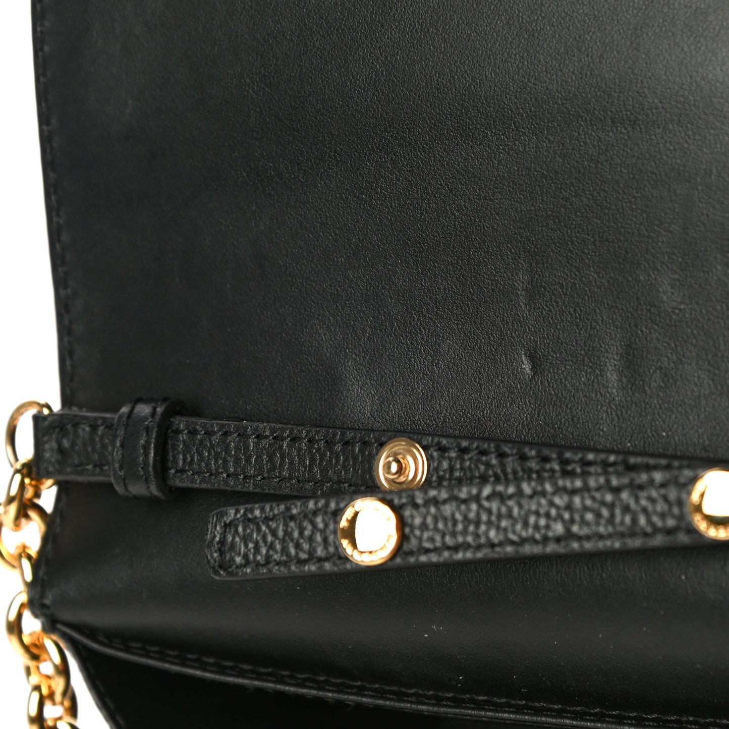 Derby Calfskin House Check Wallet On Chain Black