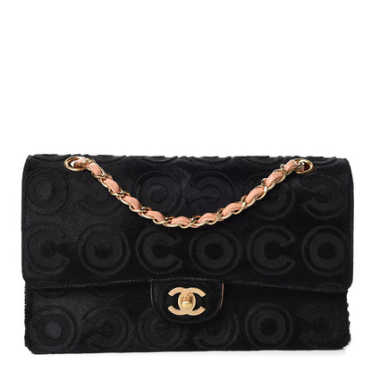 Chanel Pony Hair Medium CocoDouble Flap Black Rose 1 of 13
