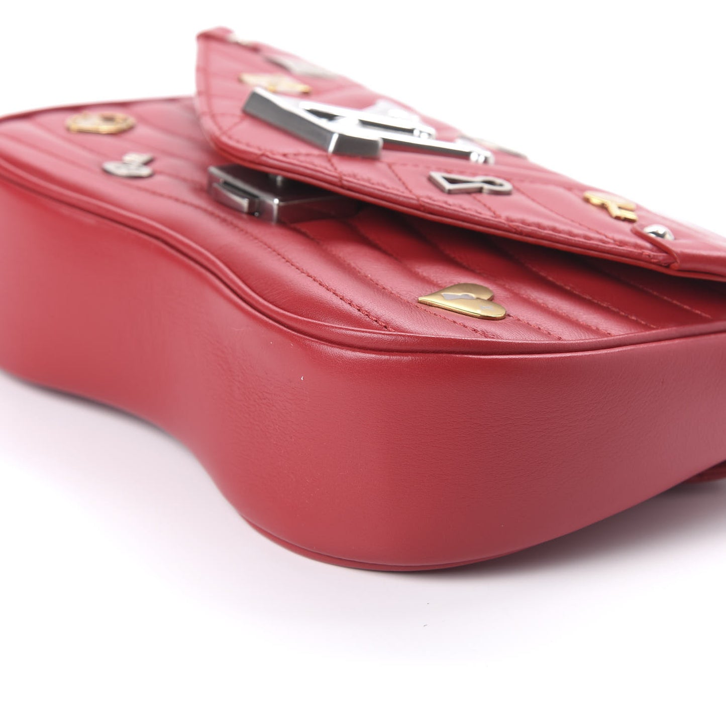 Calfskin Love Lock New Wave Chain PM Red