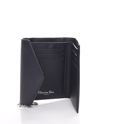 Christian Dior Bullcalf Diorissimo Medium Envelope Wallet Black Blue 5 of 7