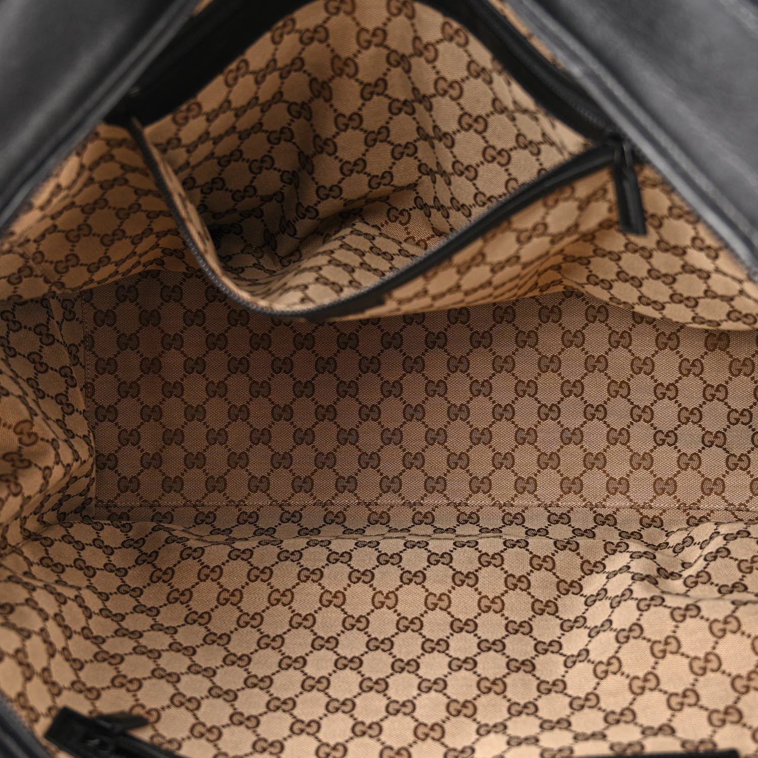 Gucci Calfskin Monochrome Medium Double G Tote Bag Black 5 of 10