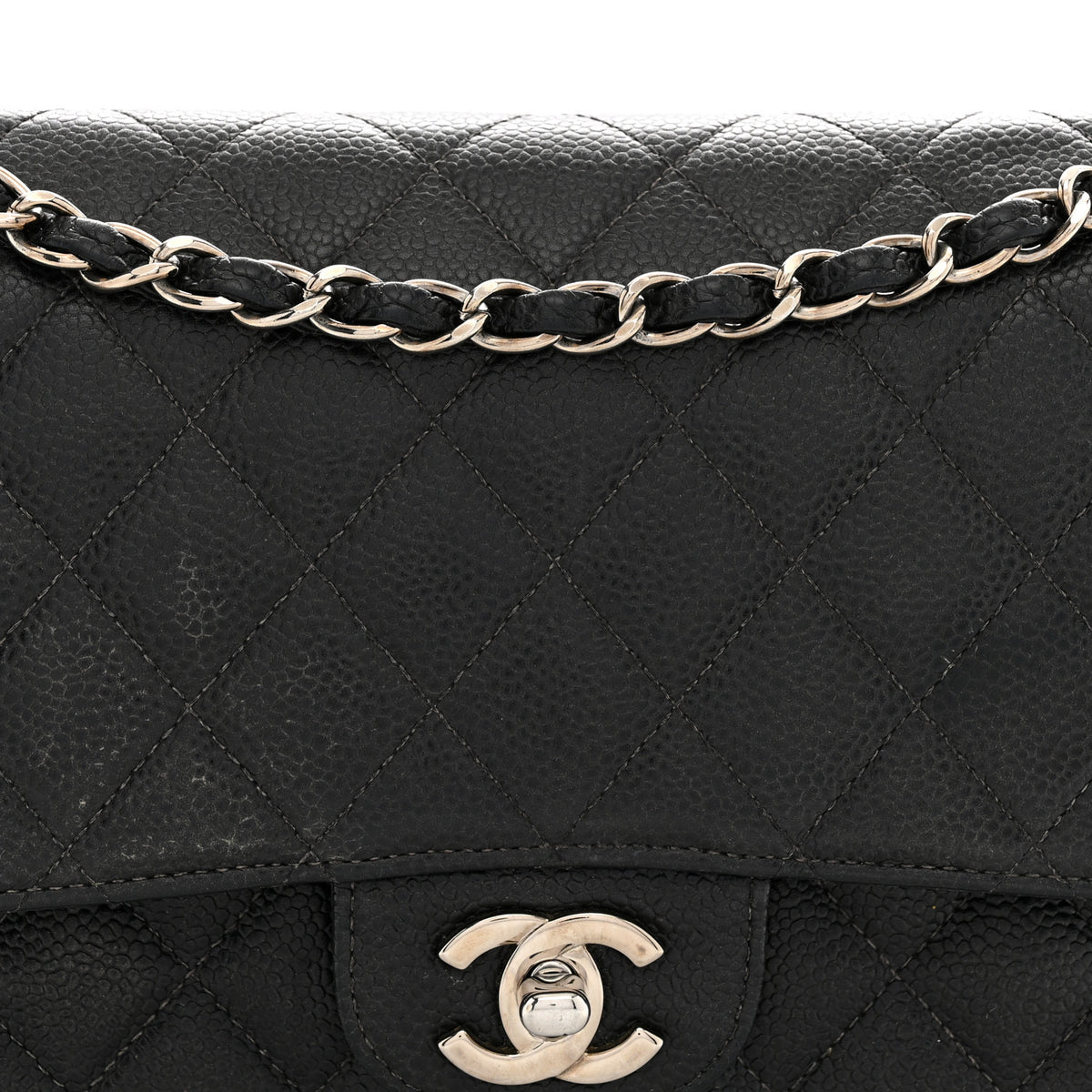 Chanel Caviar Quilted Medium Double Flap Black 8 of 13