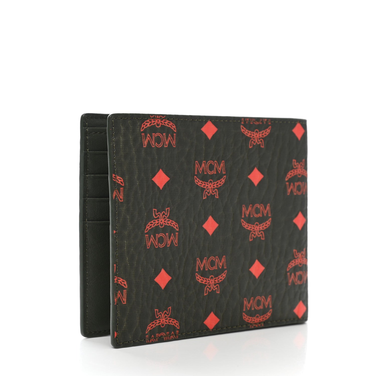 MCM Visetos Bi-Fold Wallet Dark Green 3 of 8