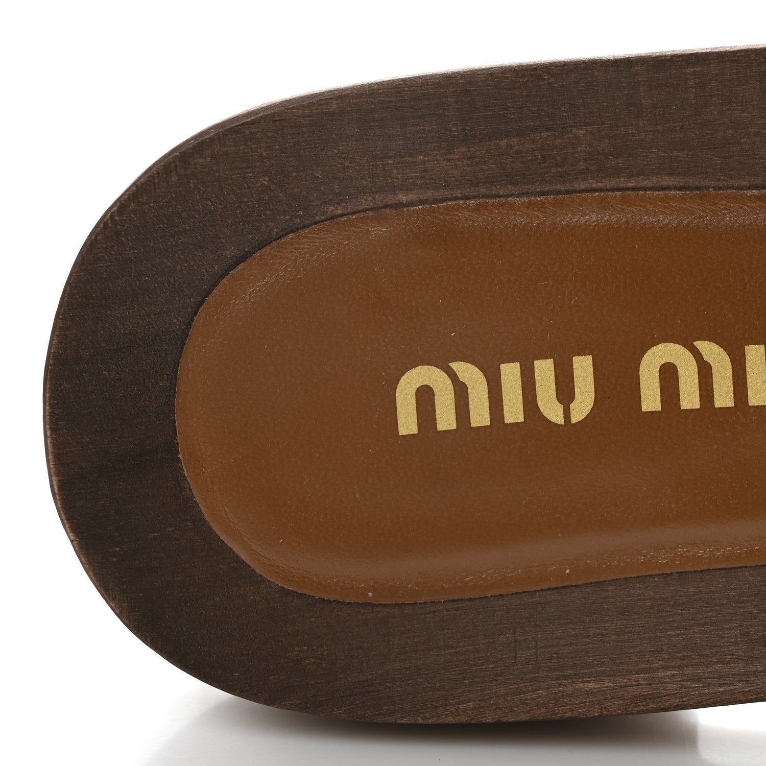 Miu Miu Suede Logo Slide Clogs 38 Cannella 8 of 9
