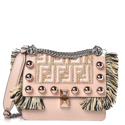 Fendi Calfskin Raffia F is Fendi FF Small Kan I Shoulder Bag Plaster Multicolor 1 of 7