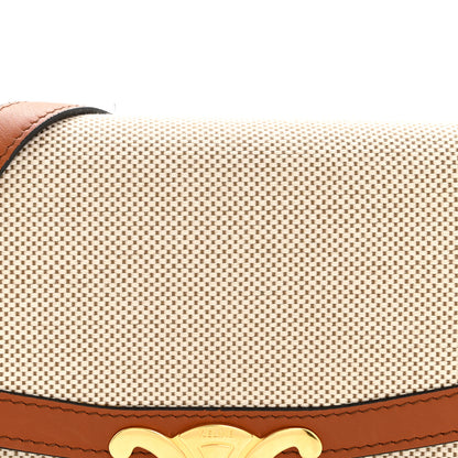 Celine Textile Natural Calfskin Teen Triomphe White Tan 9 of 14