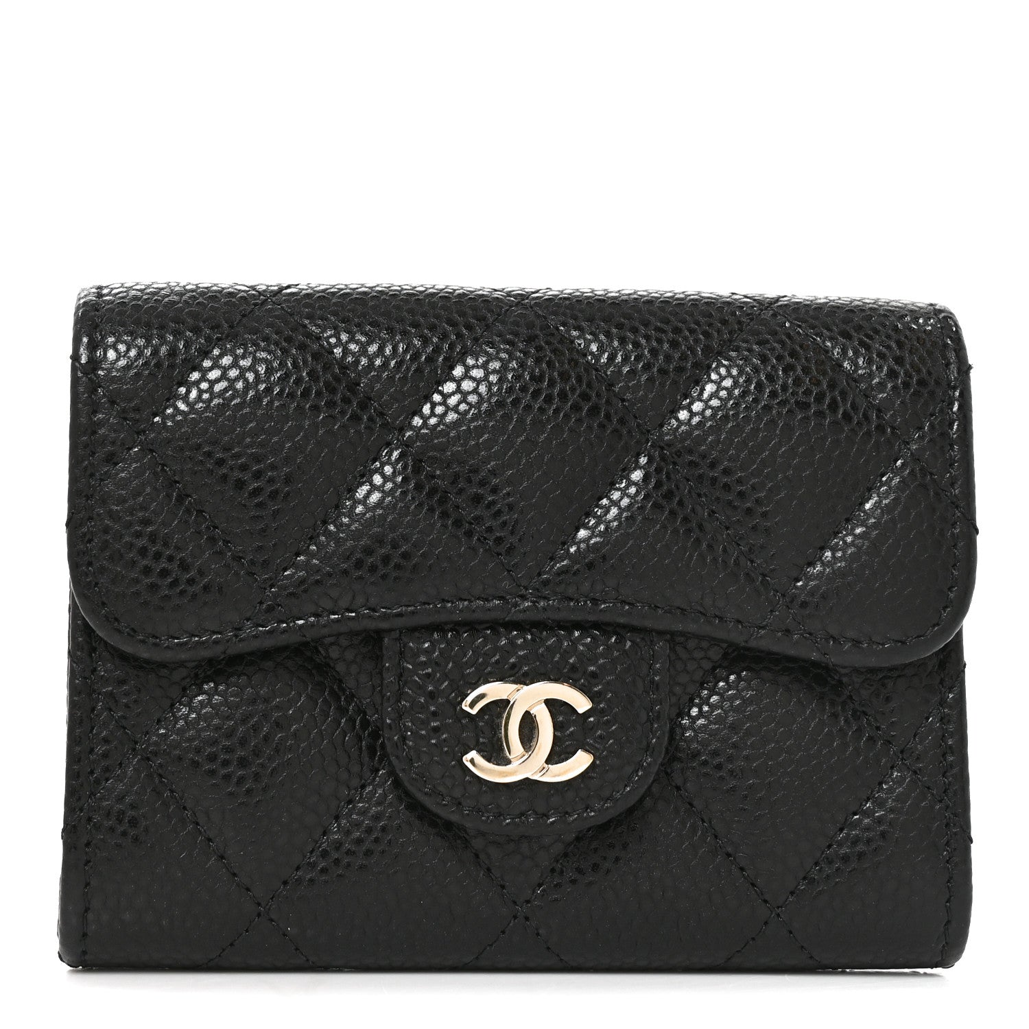 Chanel Caviar Quilted Flap Card Holder Wallet Black 1 of 8
