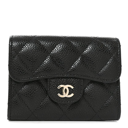 Chanel Caviar Quilted Flap Card Holder Wallet Black 1 of 8