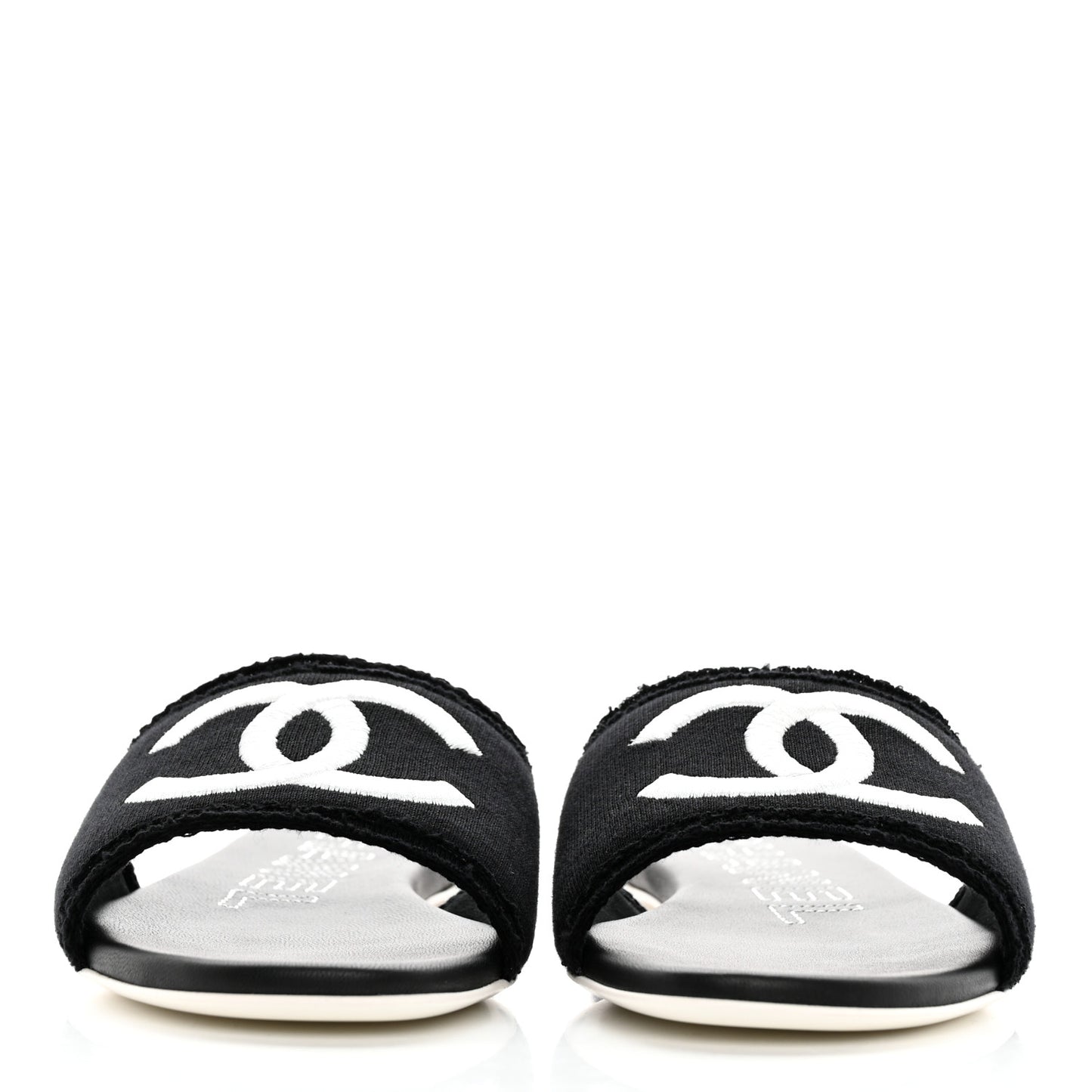 Jersey Knit CC Mules 39 Black