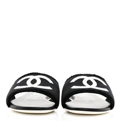 Chanel Jersey Knit CC Mules 39 Black 2 of 9