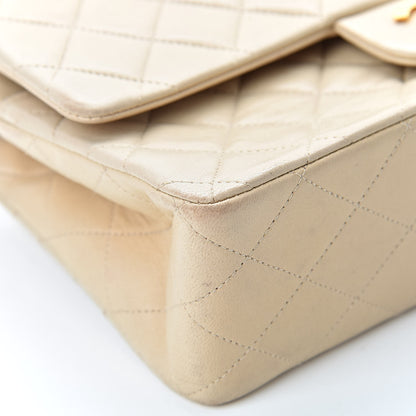 Chanel Lambskin Quilted Medium Double Flap Beige 10 of 15