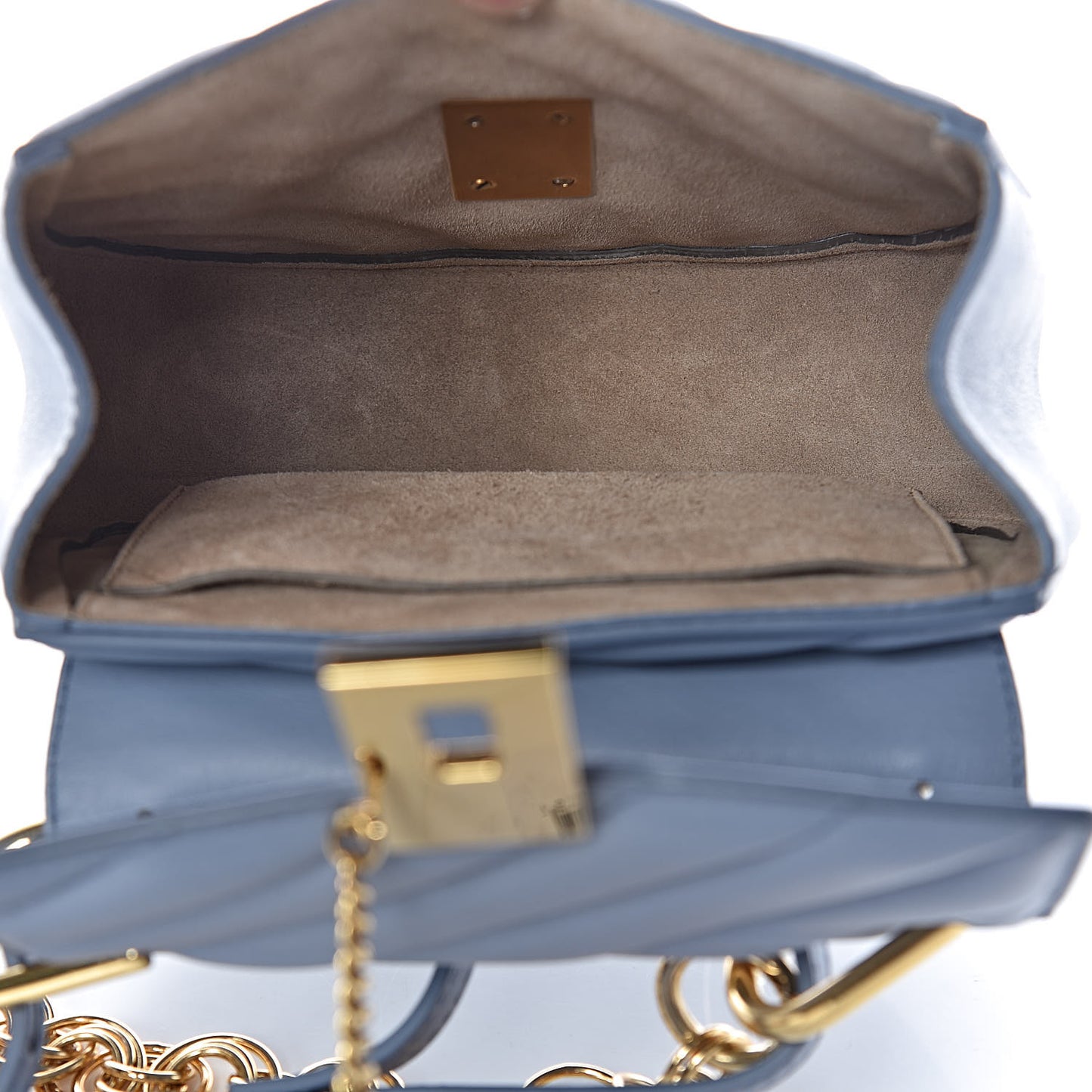 Calfskin Quilted Mini Drew Bijou Shoulder Bag Washed Blue