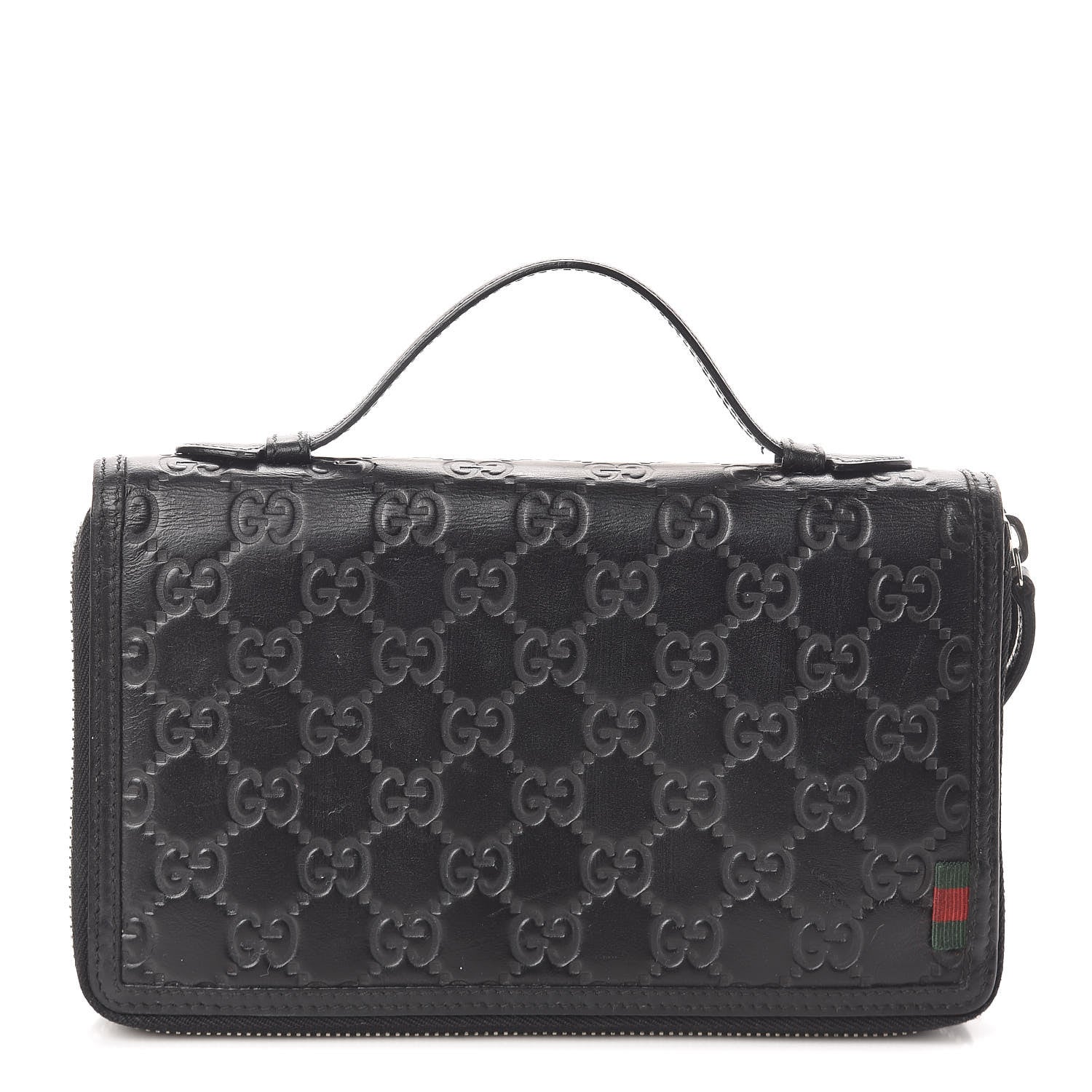 Gucci Guccissima Signature Travel Document Case Black 1 of 7
