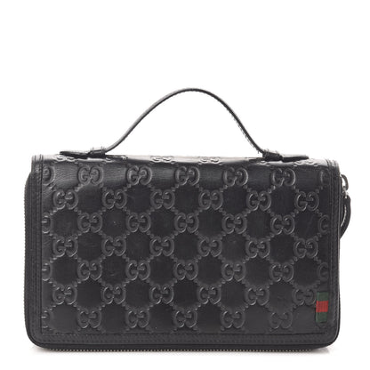 Gucci Guccissima Signature Travel Document Case Black 1 of 7