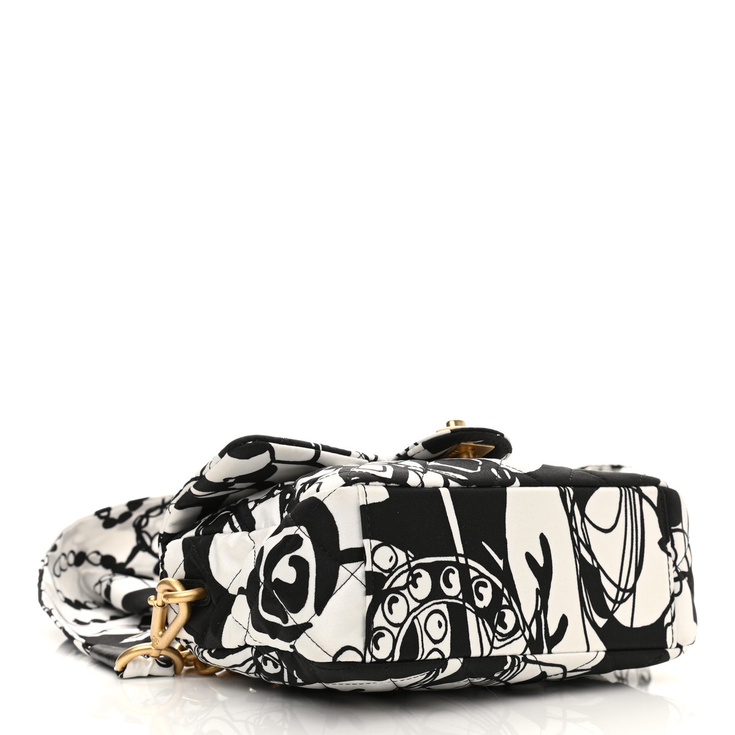 Canvas Printed Deer Coco Mini Single Flap Gray Black