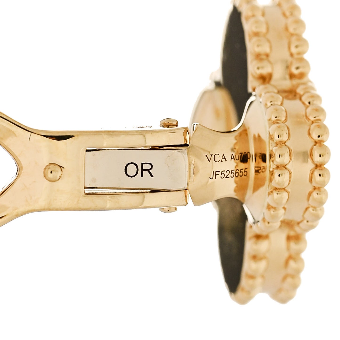 18K Yellow Gold Guilloche Vintage Alhambra Earrings