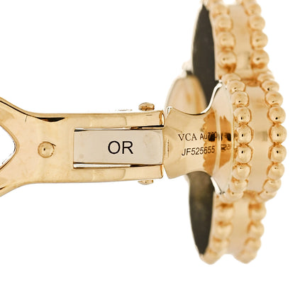 Van Cleef & Arpels 18K Yellow Gold Guilloche Vintage Alhambra Earrings 4 of 6