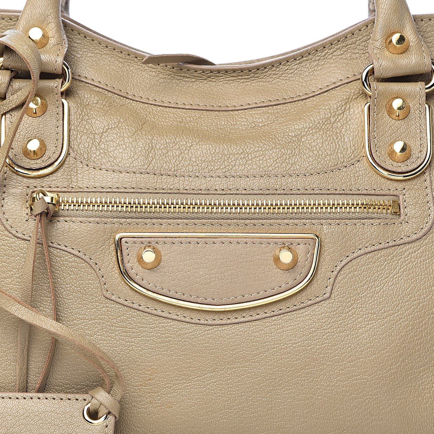 Chevre Gold Metallic Edge Hardware City Beige Latte