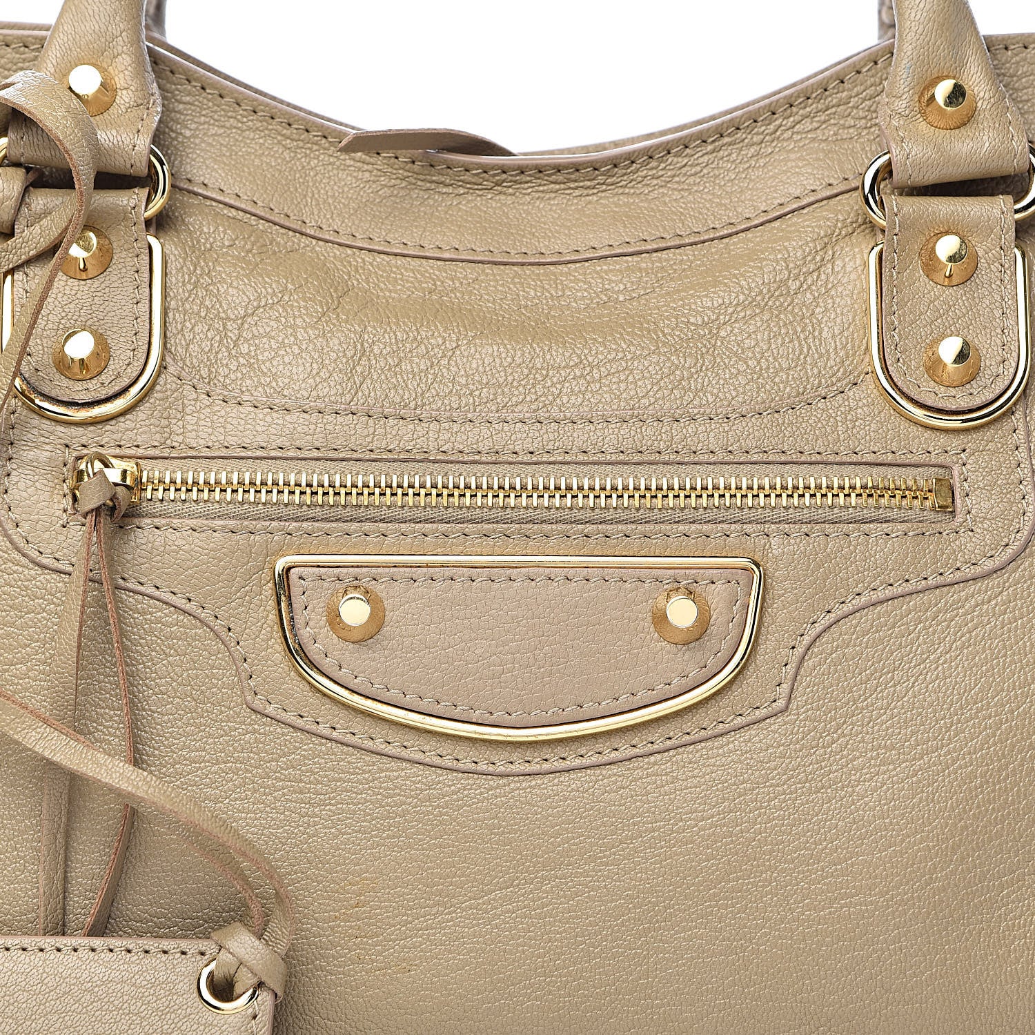 Balenciaga Chevre Gold Metallic Edge Hardware City Beige Latte 20 of 20