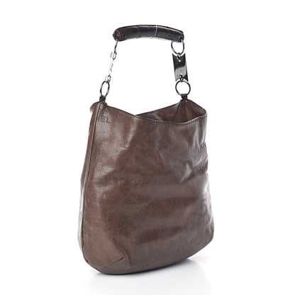 Chanel Calfskin Graffiti Mademoiselle Hobo Brown 3 of 10