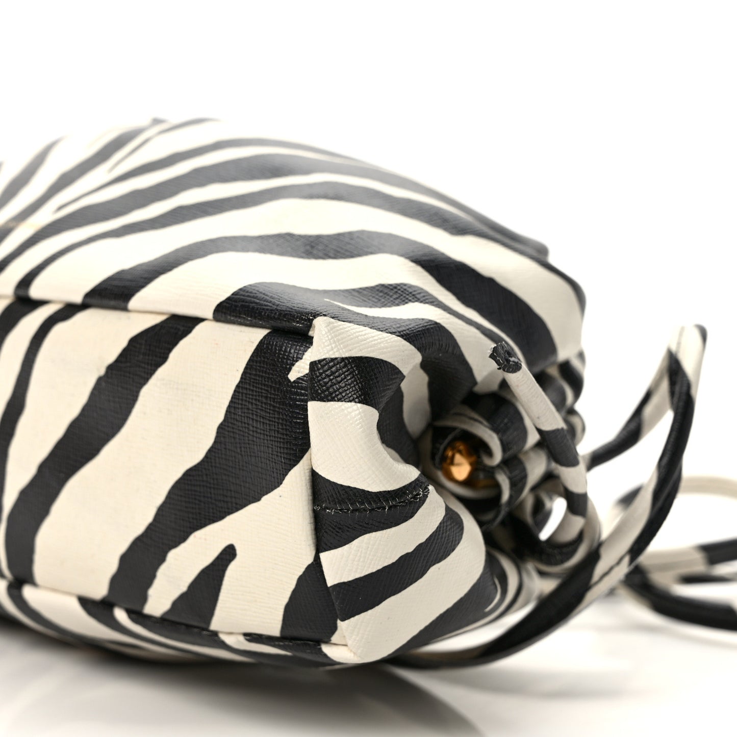 Zebra Print Mini Cloud Clutch Black White