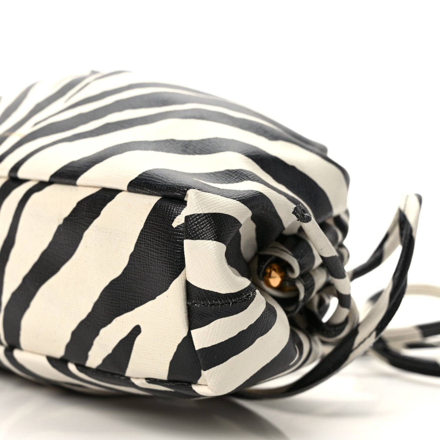 Mansur Gavriel Zebra Print Mini Cloud Clutch Black White 8 of 8