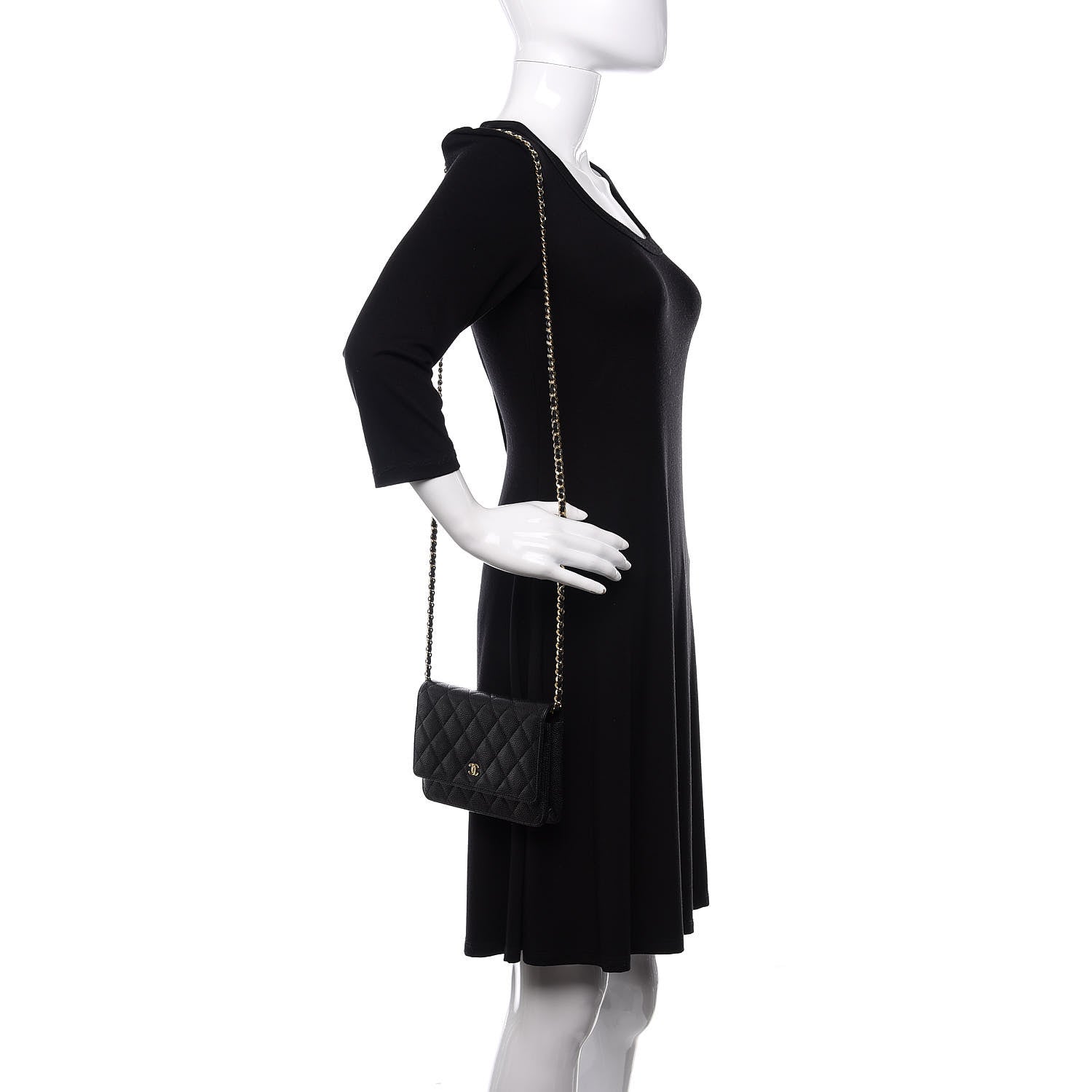 Chanel Caviar Quilted Wallet On Chain WOC Black 2 of 10