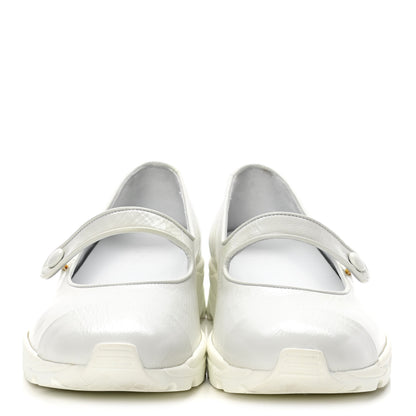 Chanel Patent Calfskin Mary Jane Strap Pumps 36.5 White 2 of 11