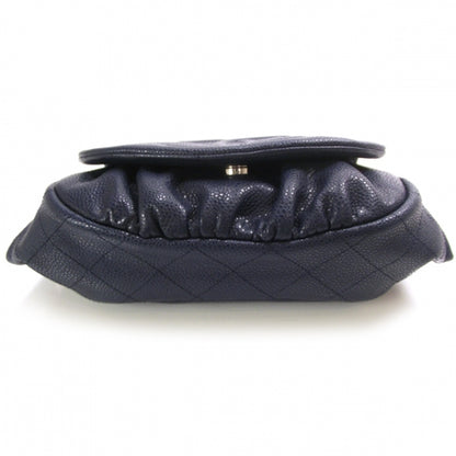 Chanel Caviar Half Moon Wallet On Chain Navy 4 of 11
