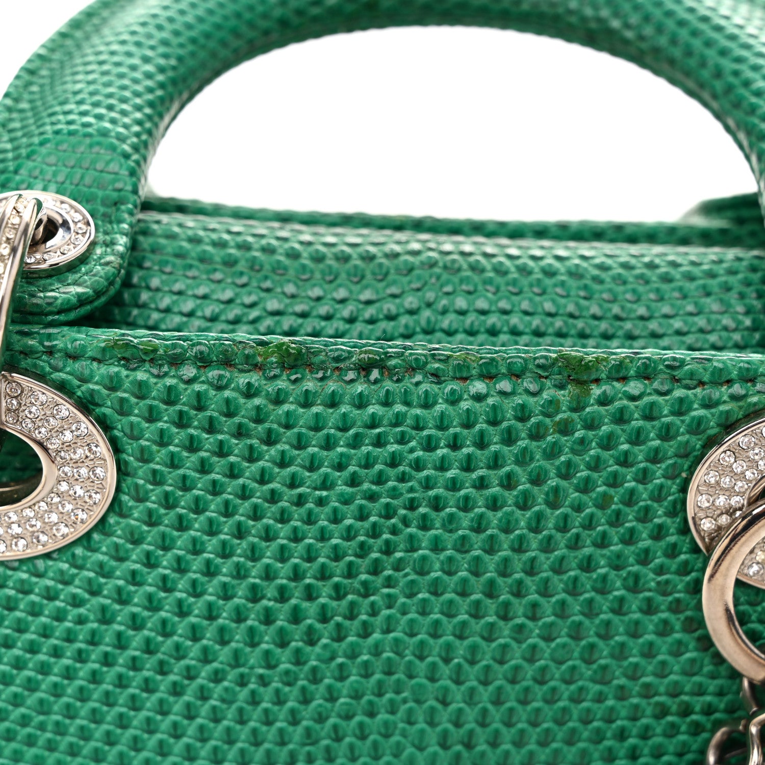Christian Dior Lizard Swarovski Crystal Mini Lady Dior Green 11 of 13