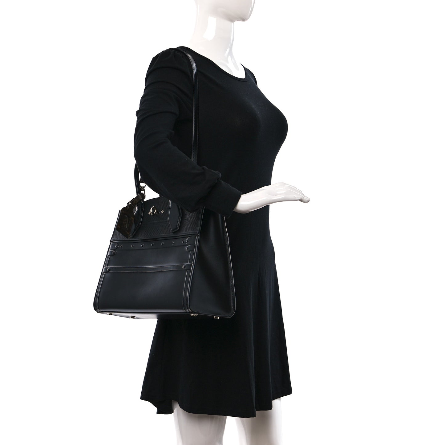 Calfskin Embossed Steamer MM Black