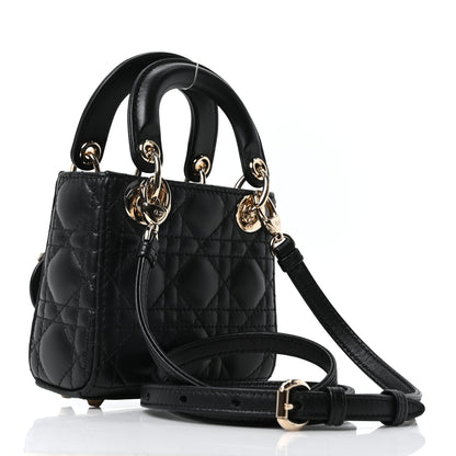 Christian Dior Lambskin Cannage Micro Lady Dior Black 3 of 10