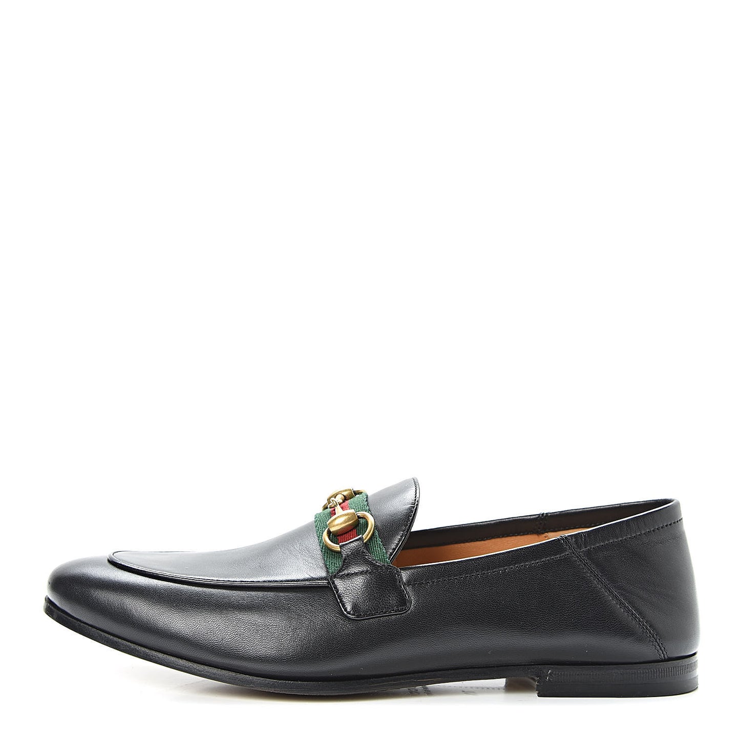 Lambskin Web Mens Horsebit Loafers 7.5 Black