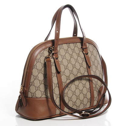Gucci GG Supreme Monogram Margaux Calfskin Small Nice Top Handle Dome Bag Beige Ebony Acero 3 of 7