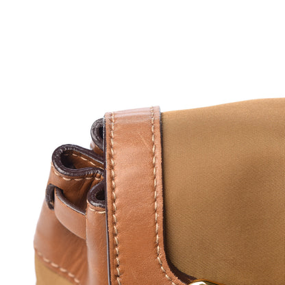 Prada Tessuto Nylon Calfskin Shoulder Bag Brown 29 of 30