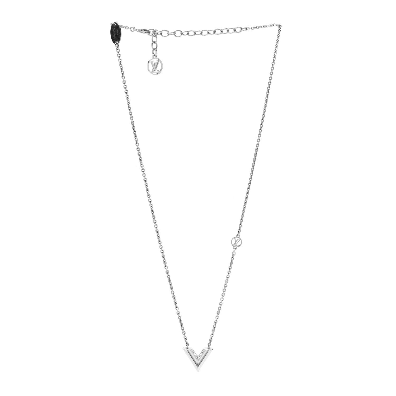 Louis Vuitton Metal Essential V Supple Necklace Silver 3 of 5