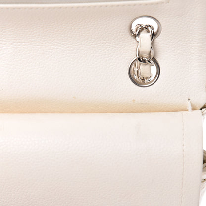 Chanel Caviar Quilted Medium Double Flap White 21 of 29