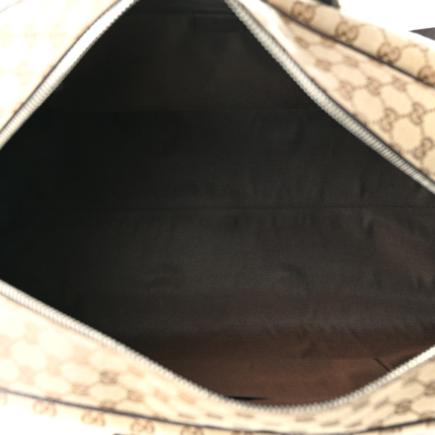 Gucci Monogram Dollar Calfskin Large Boston Duffle Bag Beige Ebony Testa di Moro Marrone Scuro 5 of 10