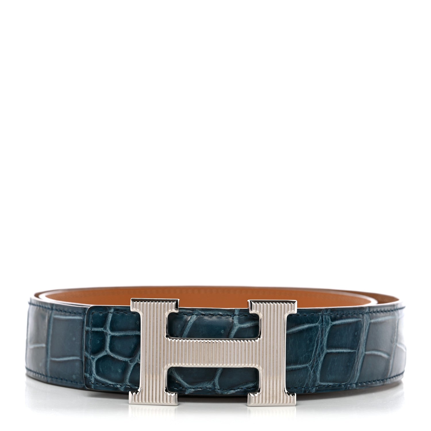 Hermes Shiny Porosus Crocodile Strie 32mm Belt 90 36 Colvert 1 of 6
