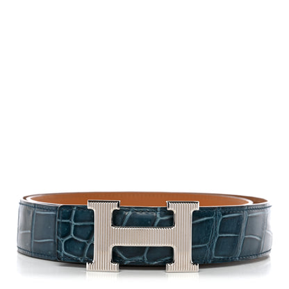 Hermes Shiny Porosus Crocodile Strie 32mm Belt 90 36 Colvert 1 of 6
