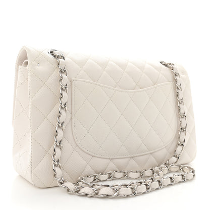 Chanel Caviar Quilted Medium Double Flap White 3 of 11
