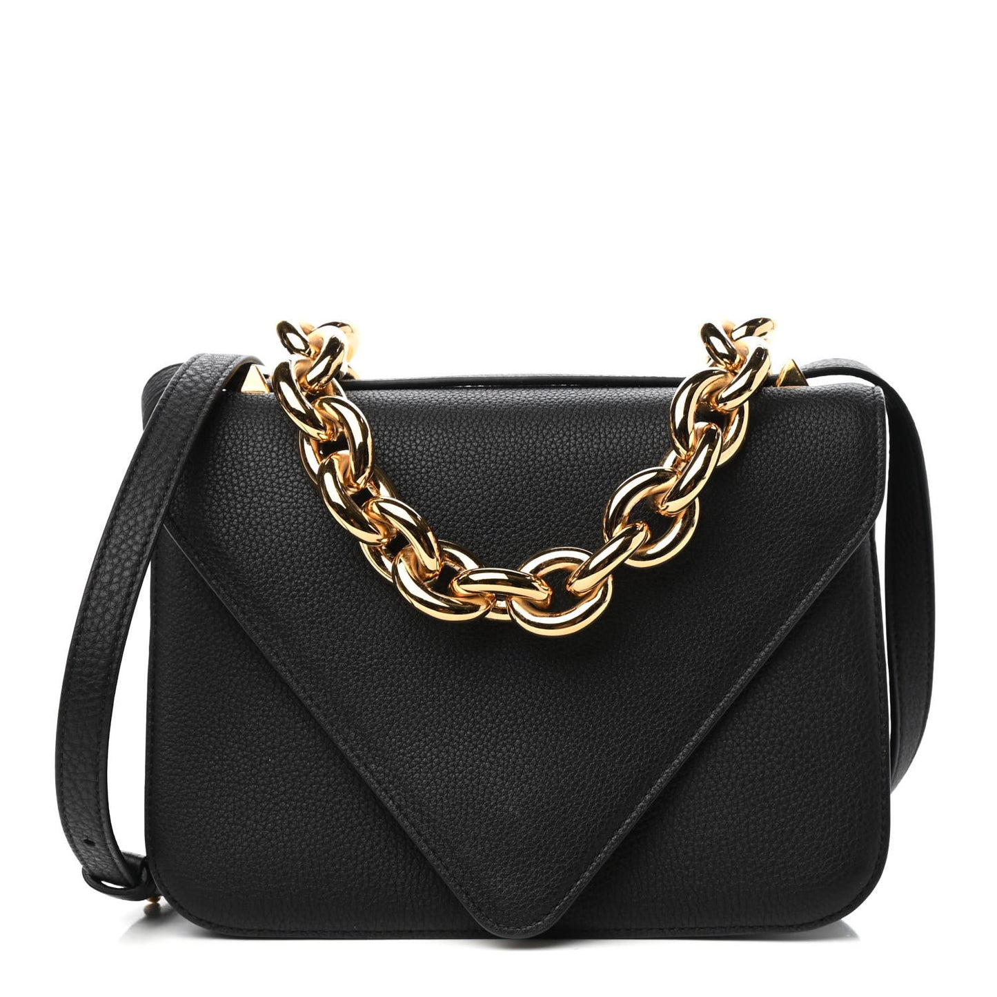 Calfskin Mount Envelope Bag Black