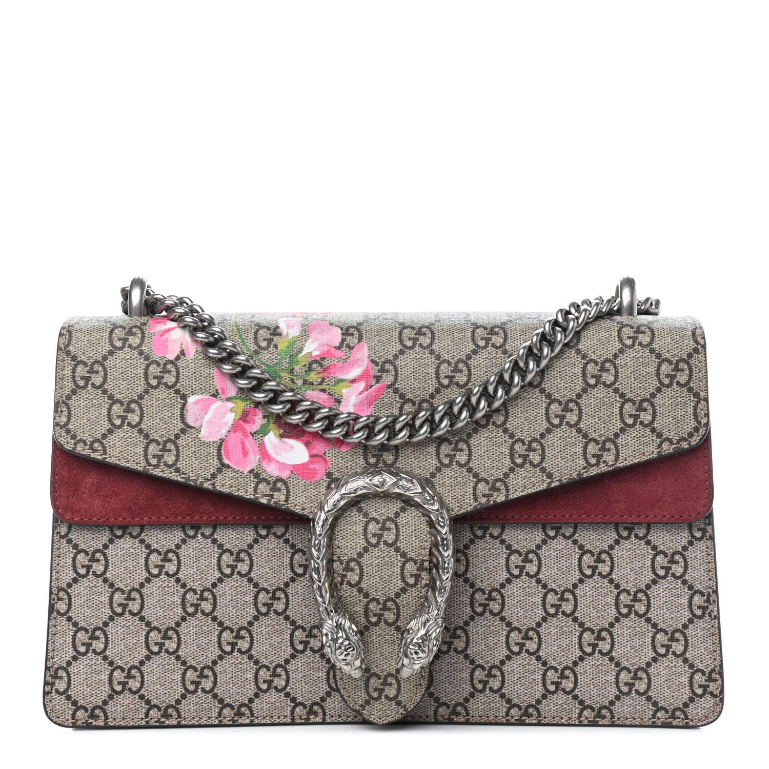 Gucci GG Supreme Monogram Blooms Small Dionysus Shoulder Bag Beige Multicolor Dry Rose 1 of 7