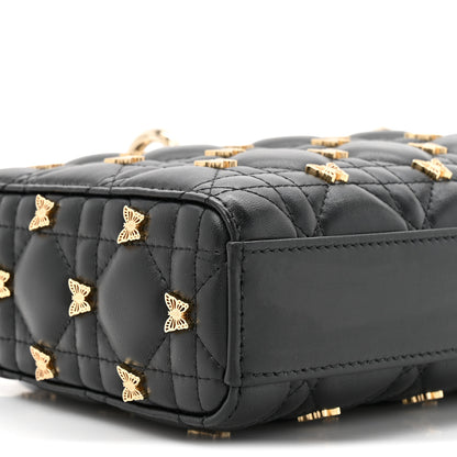 Christian Dior Lambskin Butterfly Cannage Lady D-Joy Black 10 of 10