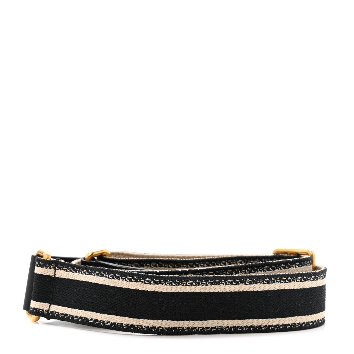 Canvas Embroidered Shoulder Strap Black