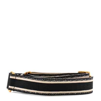 Christian Dior Canvas Embroidered Shoulder Strap Black 2 of 5