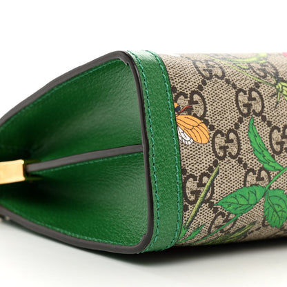 Gucci GG Supreme Monogram Flora Web Small Ophidia Chain Shoulder Bag Green 8 of 9