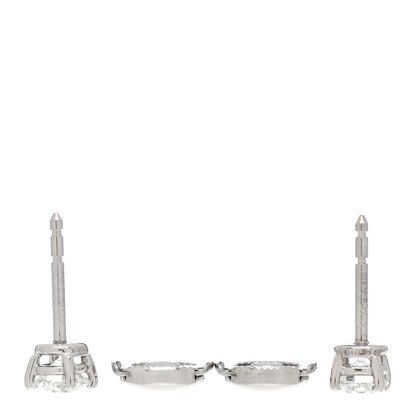 Tiffany Platinum Diamond .78ctw Solitaire Earrings 3 of 5